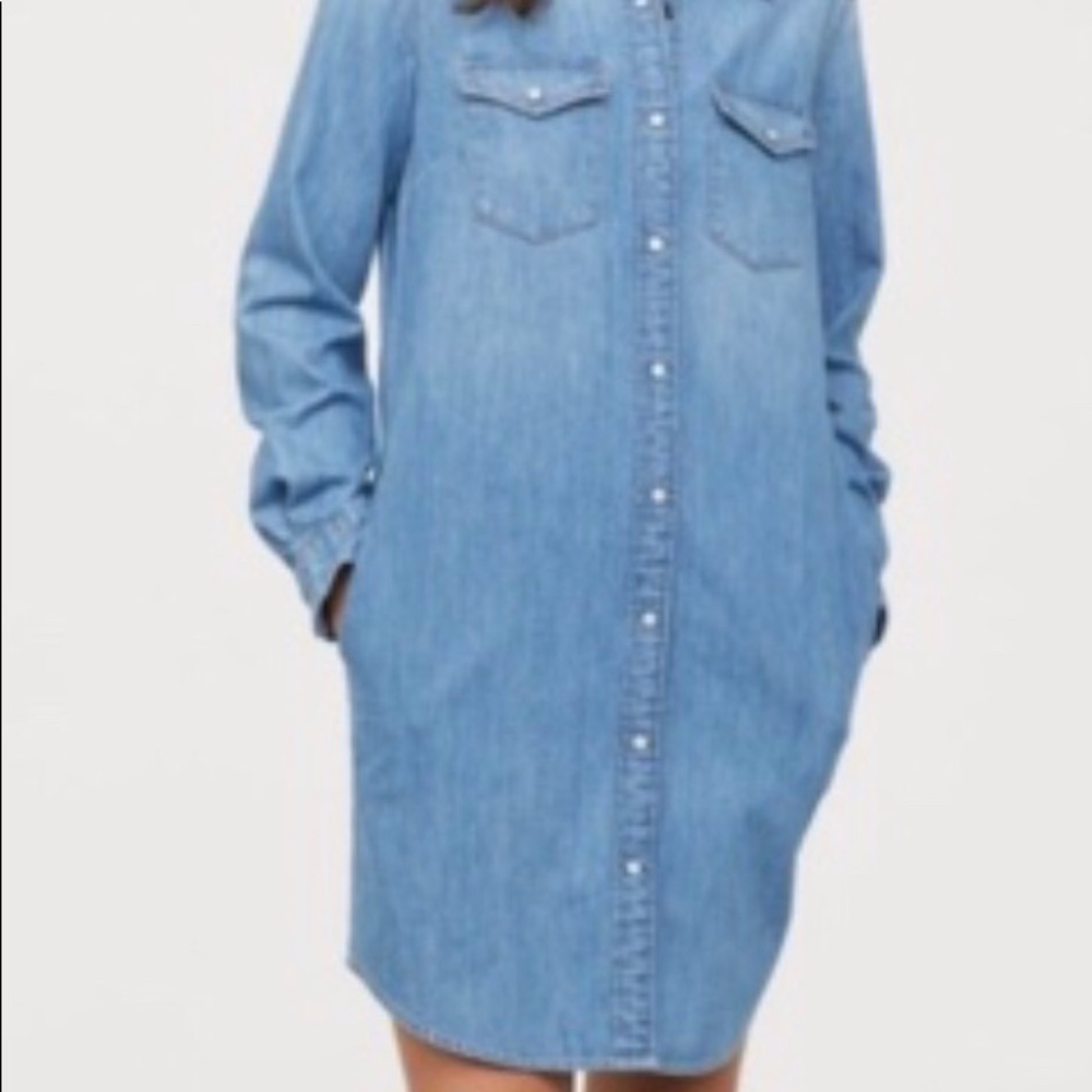 H&M denim shirt dress